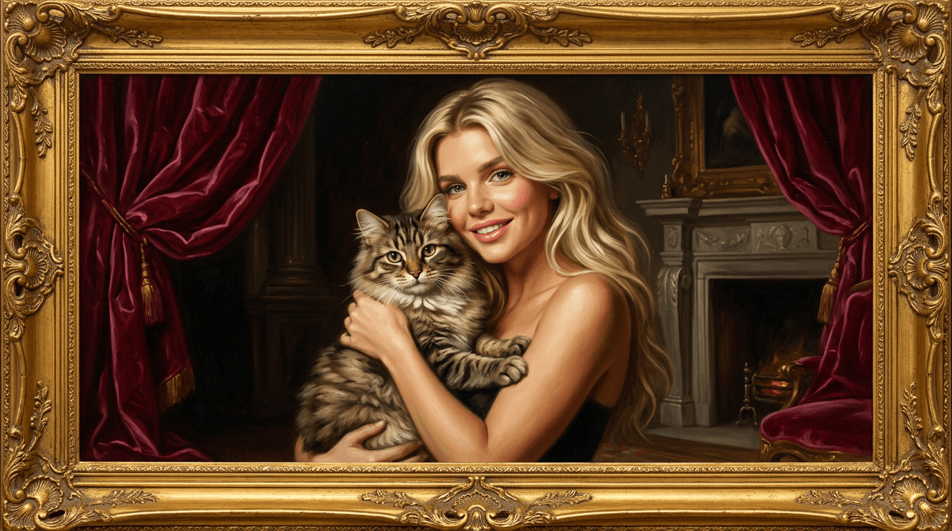 Framed cat wall art - Family portrait style cat art print