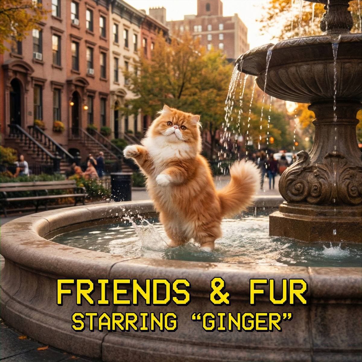 Cute Cat Art From Your Photos - 90s Sitcom style cat portrait