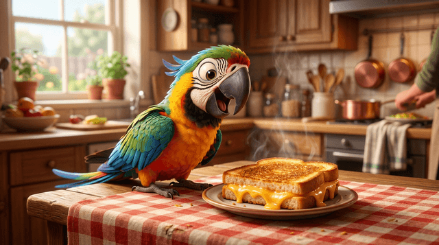 National Grilled Cheese Day - Grilled Cheese (Pixar) style portrait