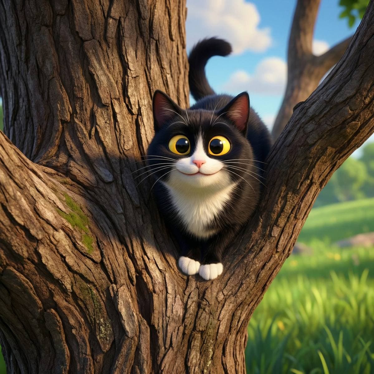 Cat art portrait - 3D Animated style